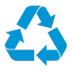 Icône bleue de recyclage