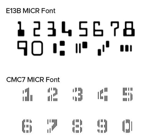 Polices MICR E13B vs CMC7