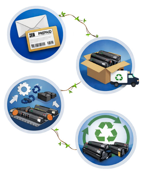 Schéma HP Planet Partners avec des vrilles