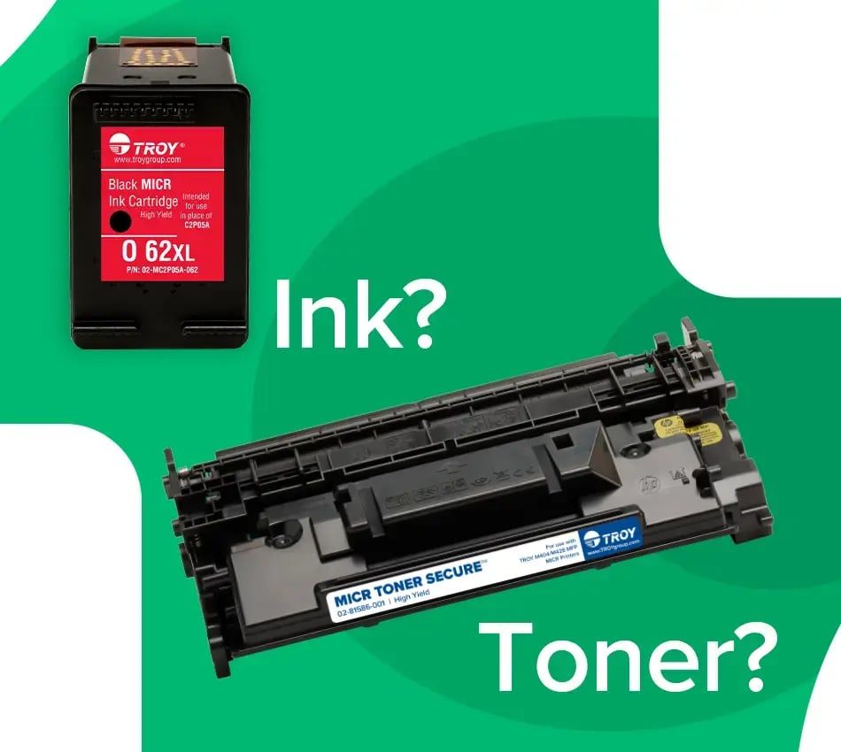 Diagramme interrogeant l'encre MICR et le toner MICR