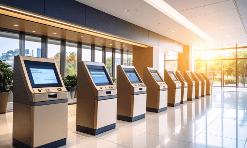 Nouveaux guichets automatiques bancaires en série