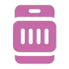 Icône rose de vérification des codes-barres