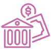 Icône de banque rose