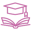 Icône rose de l'éducation
