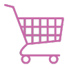 Icône de chariot de vente au détail rose