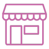 Icône de petite entreprise rose