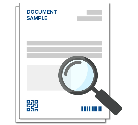 Loupe permettant d'afficher des informations de sécurité spécifiques sur les documents