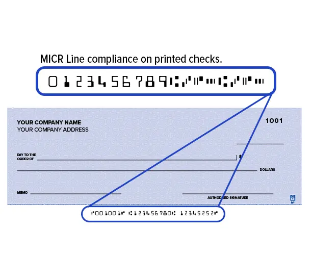 Conformité des lignes de MICR sur les chèques